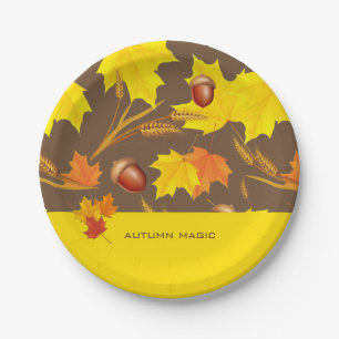 Golden Autumn Paper Plate
