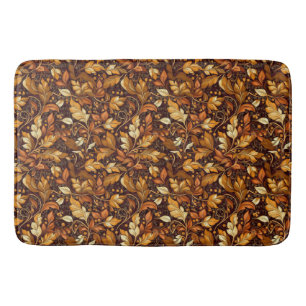 Golden Autumn Pattern Bath Mat