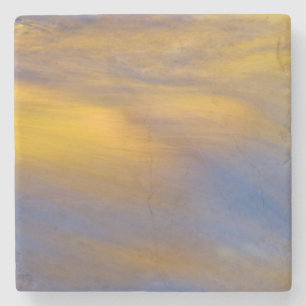 Golden Autumn Reflection on Flowing Water Stone Coaster