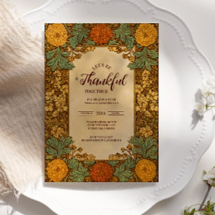 Golden Autumn Thanksgiving Celebration Invitation