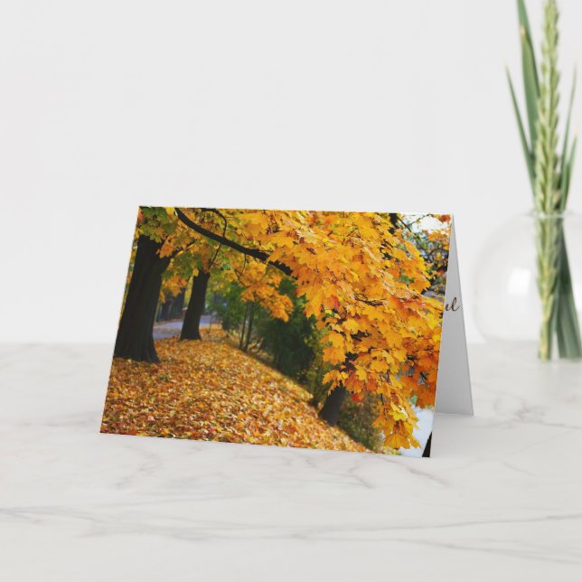 Golden Autumn Trees Card (Front)