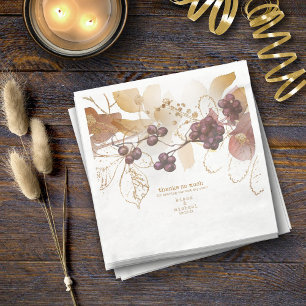 Golden Autumn Wedding Berries ID655 Napkin