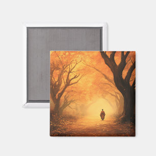 Golden Autumn Zen Path Magnet