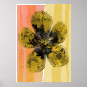 Golden Autumnal Floral rose gold Abstract Poster
