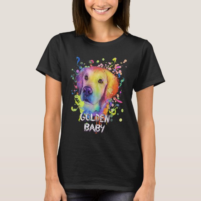Golden Baby  Golden Retriever Humor Retriever Dog  T-Shirt (Front)