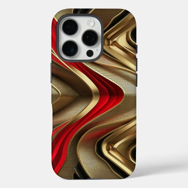 Golden Back And Red Pattern Case-Mate iPhone Case (Back)