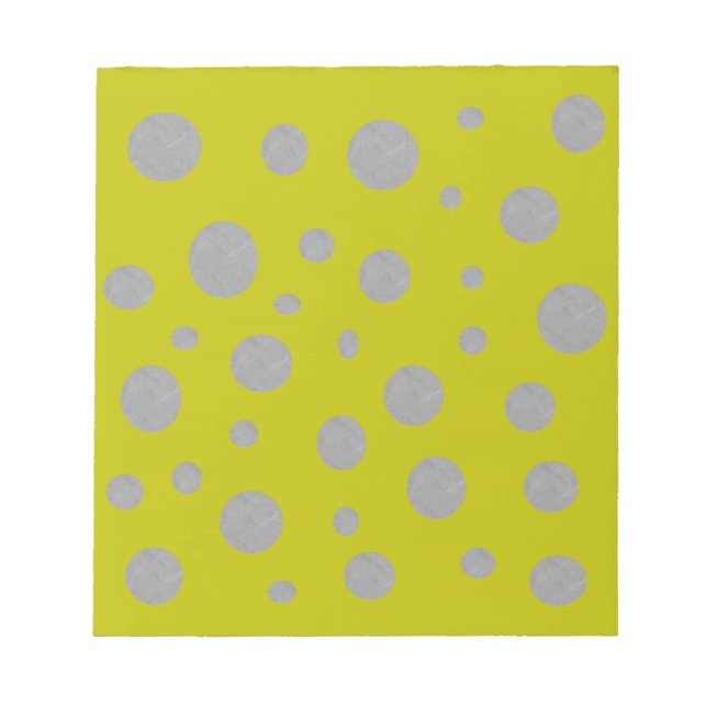 Golden Background with Silver Polka Dots Notepad (Front)