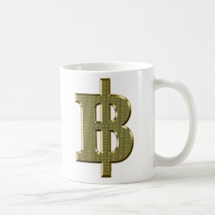 GOLDEN BAHT SIGN ฿ Thai Money Currency ฿ Coffee Mug