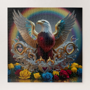 Golden Bald Eagle 3D Digital Masterpiece by AJZ  Jigsaw Puzzle