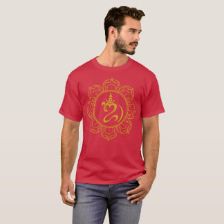 Golden Balinese Om with Lotus Yoga Shirt