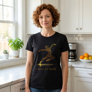 Golden Ballet Dancer Illustration: Grace in Motion T-Shirt