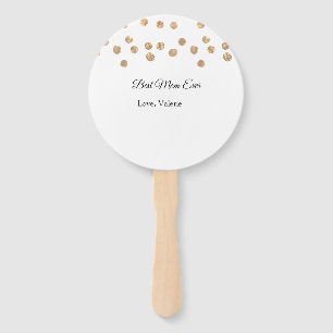 Golden balls glitter best mum ever add name mother hand fan