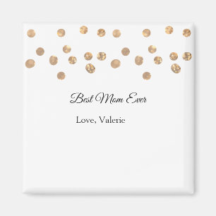 Golden balls glitter best mum ever add name mother magnet