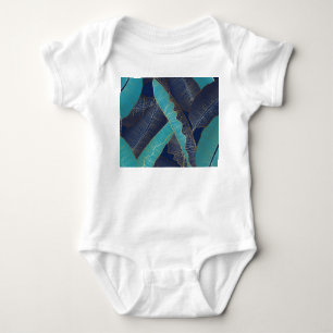 Golden Banana Leaf: Luxury Pattern. Baby Bodysuit