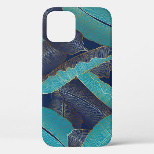 Golden Banana Leaf: Luxury Pattern. iPhone 12 Case