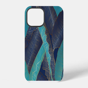 Golden Banana Leaf: Luxury Pattern. iPhone 12 Case