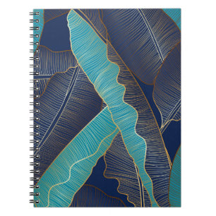 Golden Banana Leaf: Luxury Pattern. Notebook
