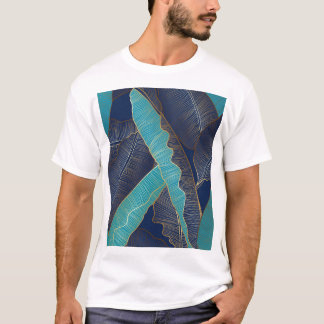 Golden Banana Leaf: Luxury Pattern. T-Shirt