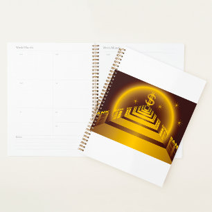 Golden Bank Corridor Glowing Dollar Finance  Planner
