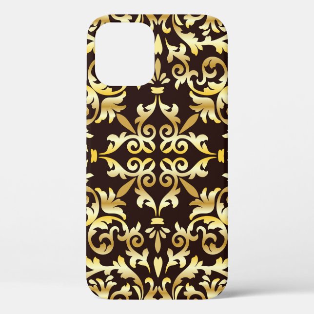 Golden Baroque Black Seamless Pattern Case-Mate iPhone Case (Back)