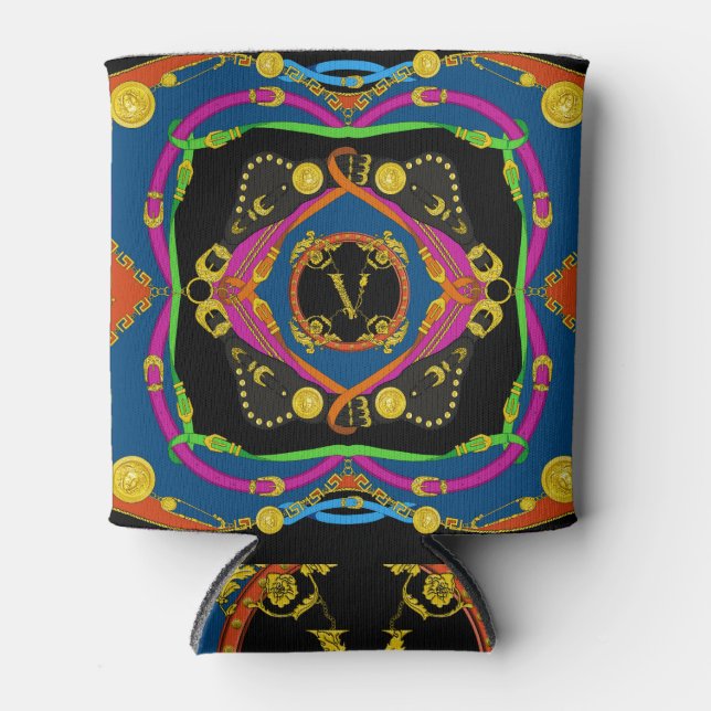 Golden Baroque Chain: Elegant Pattern. Can Cooler (Front)