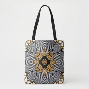 Golden Baroque: Elegant Chains Ornament Tote Bag