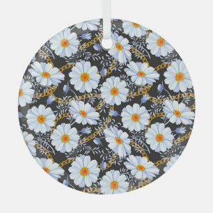 Golden Baroque: Floral Chain Texture Glass Tree Decoration