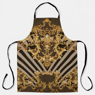 Golden baroque: geometric pattern design apron