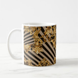 Golden baroque: geometric pattern design coffee mug
