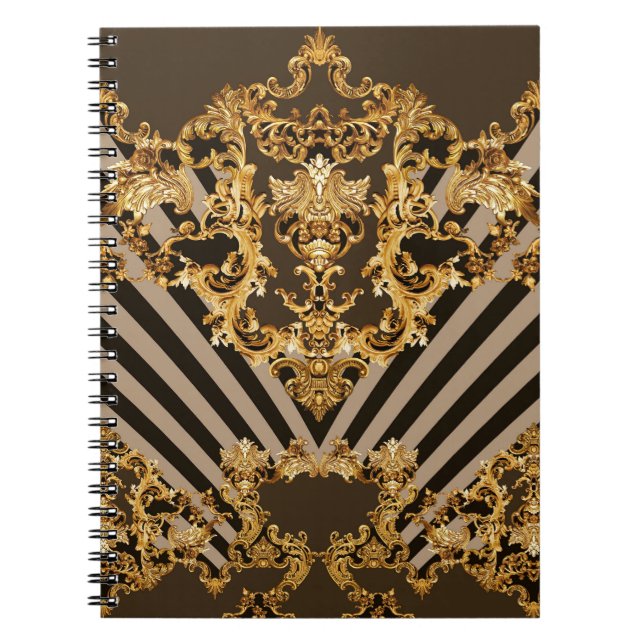 Golden baroque: geometric pattern design notebook (Front)