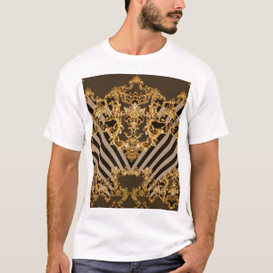 Golden baroque: geometric pattern design T-Shirt