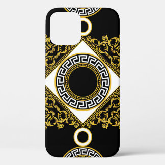 Golden Baroque: Greek Black Border iPhone 12 Case