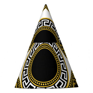 Golden Baroque: Greek Black Border Party Hat