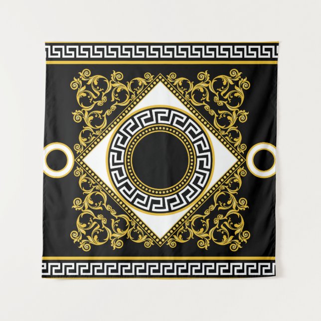 Golden Baroque: Greek Black Border Tapestry (Front)