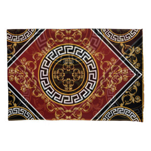 Golden Baroque: Greek Motif Illustration. Pillowcase