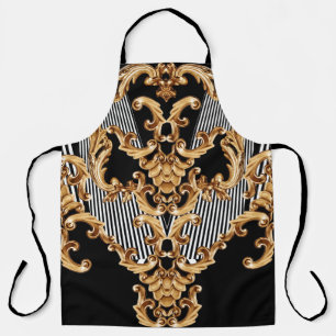 Golden baroque, intricate ornament design. apron