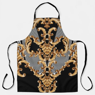 Golden baroque, intricate ornament design. apron