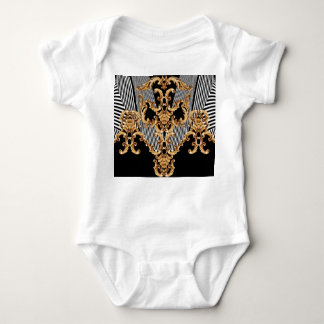 Golden baroque, intricate ornament design. baby bodysuit