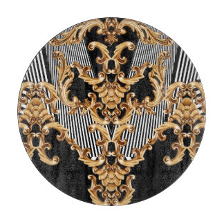 Golden baroque, intricate ornament design. cutting board