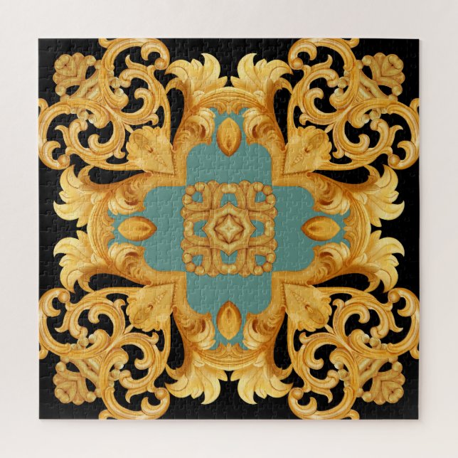 Golden Baroque Ornament 3D Elements Jigsaw Puzzle (Vertical)