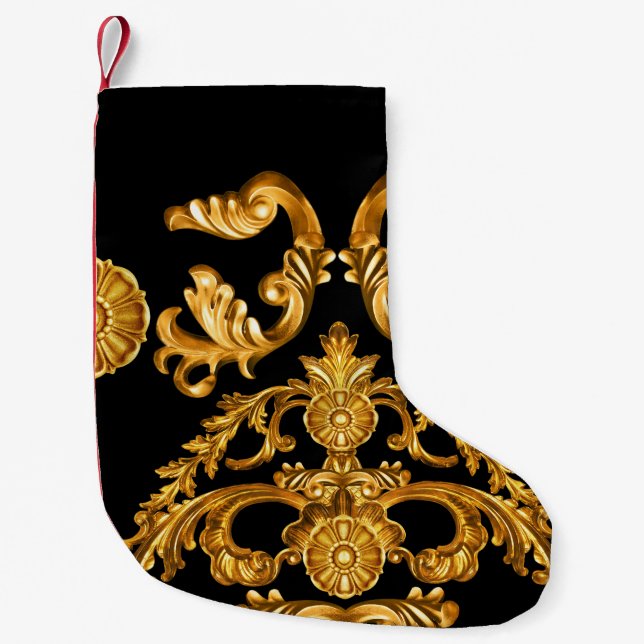 Golden Baroque, Ornamental Elements. Small Christmas Stocking (Front)