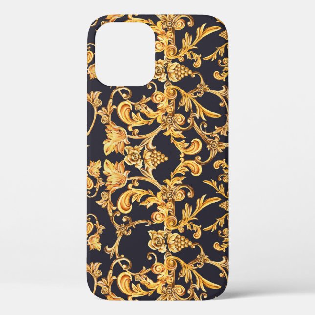 Golden Baroque, Scroll Leaves Pattern. Case-Mate iPhone Case (Back)