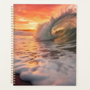 Golden Barrel Coastal Photorealistic Digital Art Planner