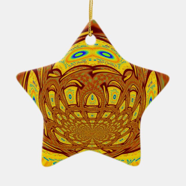 Golden Baseball Glove Ceramic Ornament (Front)