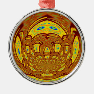 Golden Baseball Glove Metal Ornament