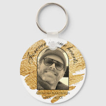 Golden Basic In Loving Memory Keepsake Keychain