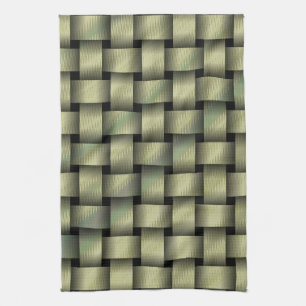 Golden Basket Weave Tea Towel