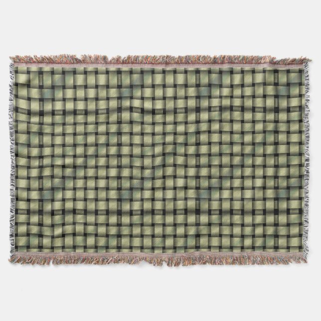 Golden Basket Weave Throw Blanket (Front)
