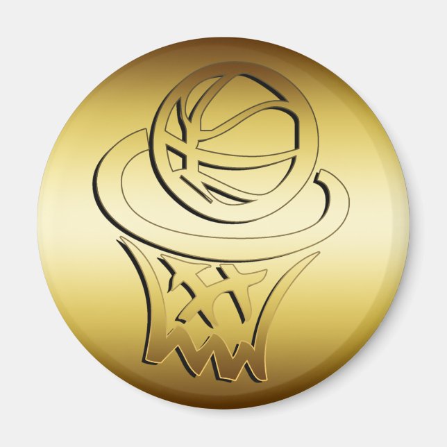 GOLDEN BASKETBALL HOOP MAGNET (Front)