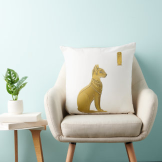 Golden Bastet - Egyptian Cat Goddess of Protection Cushion